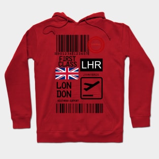 London UK travel ticket Hoodie